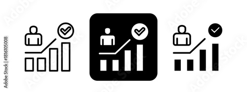Self Actualization Solid color and black line drawing vector illustration set