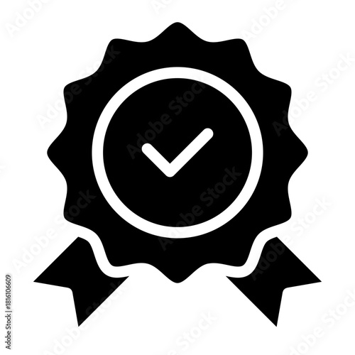 Check, review, approve, checkmark, enchmarking Process, Optimal Performance, Quality Assurance, Effective Strategies icon glyph style vector illustration	
