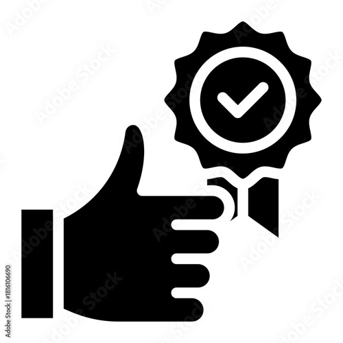 Check, review, approve, checkmark, enchmarking Process, Optimal Performance, Quality Assurance, Effective Strategies icon glyph style vector illustration	
