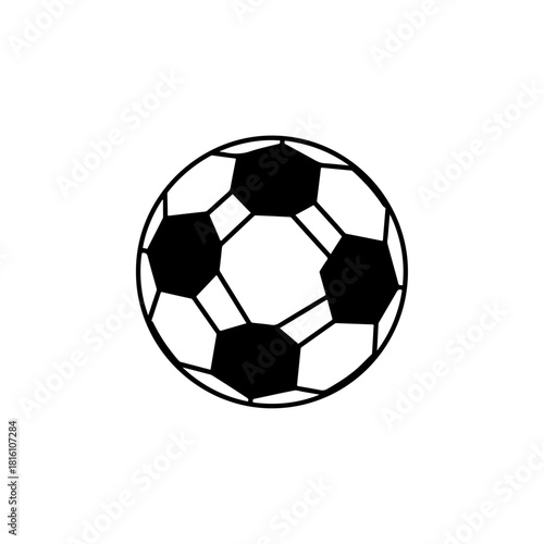 Classic Black and White Soccer Ball Illustration.