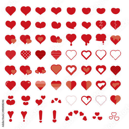 様々なハートアイコンセット