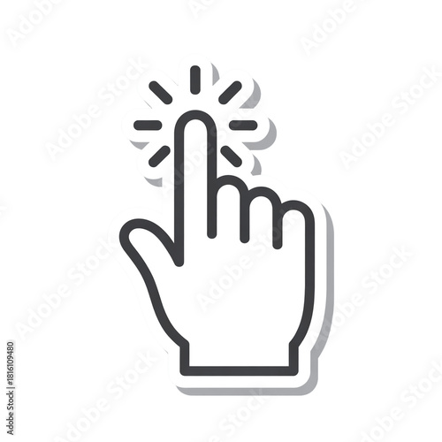 3D Hand Holding a Click Icon, Cursor Tap Symbol, Action Button Gesture, User Interaction Element Isolated on Transparent Background