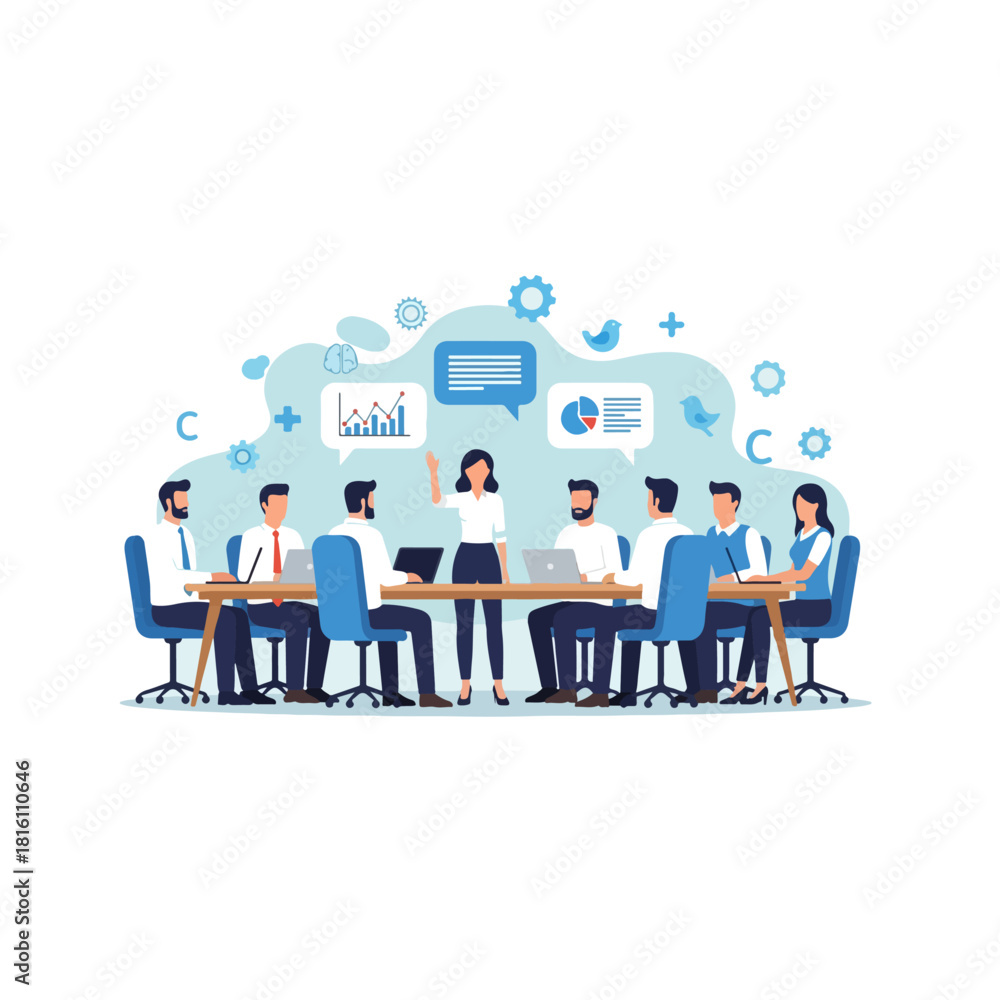 Fototapeta premium Business Meeting Presentation Team Collaboration Strategy Discussion.