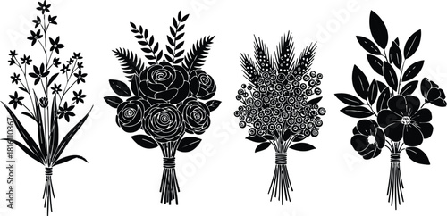 Floral bouquet designs featuring various arrangements suitable for special occasions like weddings and Mothers Day celebrations 