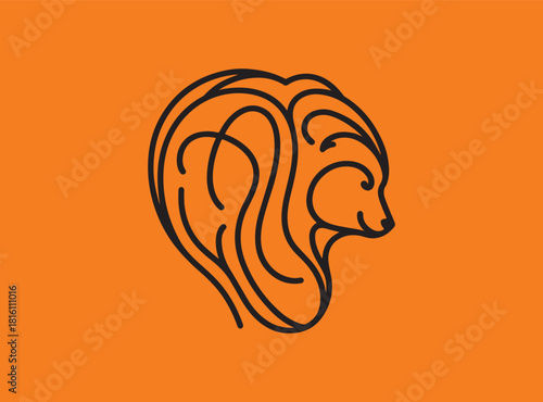 bear vector line art 