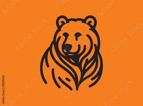 bear vector line art 