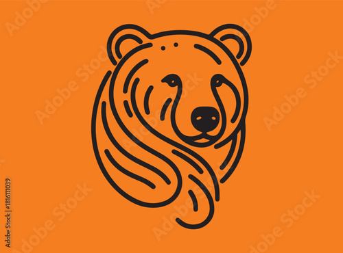 bear vector line art 