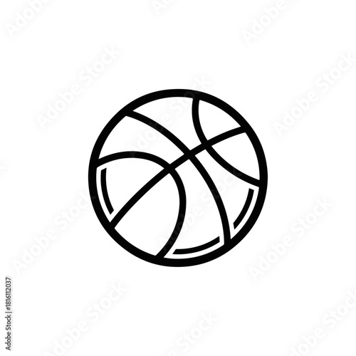 Simple Line Art Illustration of a Basketball for Sports Themes.