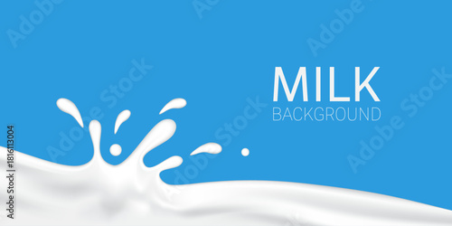 Milk splashes with droplets background vector illustration