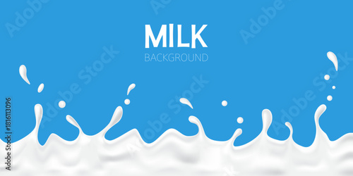Milk splashes with droplets background vector illustration