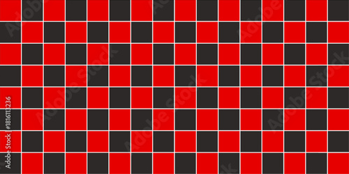 Black and red  ceramic tiles texture background with classic checkerboard pattern vector illustration