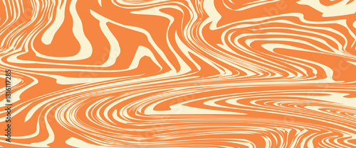 Groovy hippie 70s backgrounds. Waves, swirl, twirl pattern. Twisted and distorted vector texture in trendy retro psychedelic style.