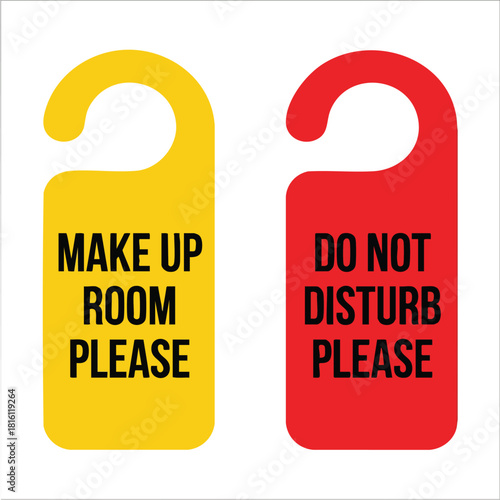 Hotel Do Not Disturb and Make Up Room Please Door Hangers Icon