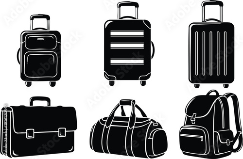 Various stylish luggage designs including suitcase, backpack, and travel bag for travel enthusiasts 