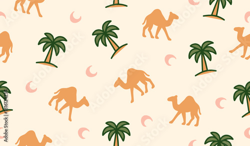 Camel pattern background vector design