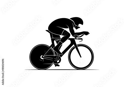 Silhouette cyclist on racing bike