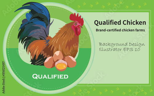 Chicken logo image, business card design for qualified chicken farms