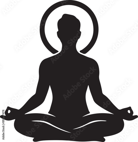 Strong Mind Meditation Silhouette