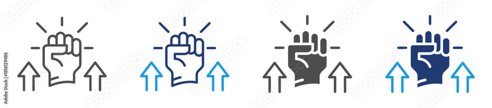 Obraz premium empower icon sheet with multiple style