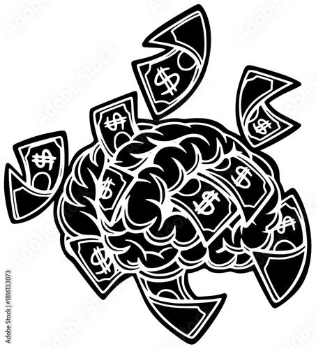 brain illustration symbol silhouette human logo icon icon idea outline mind intelligence science concept psychology head memory line outline shape and vector graphic background