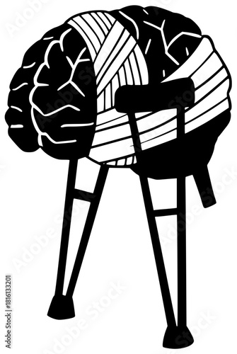 brain illustration symbol silhouette human logo icon icon idea outline mind intelligence science concept psychology head memory line outline shape and vector graphic background