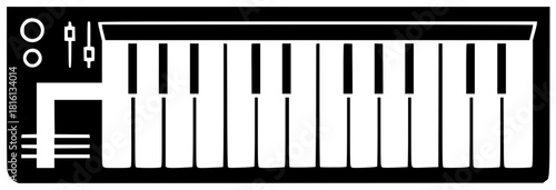 technology illustration keyboard silhouette computer logo digital icon device outline business pc work modern button laptop office communication equipment shape and vector graphic background