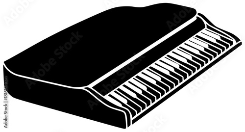 technology illustration keyboard silhouette computer logo digital icon device outline business pc work modern button laptop office communication equipment shape and vector graphic background