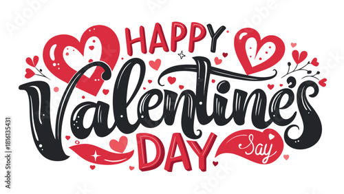 Happy valentines day isolated on white