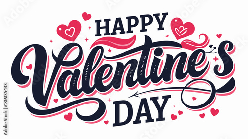 Happy valentines day text isolated