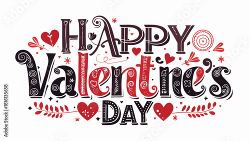 Happy valentines day text isolated