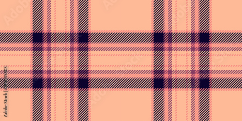 Stylish tartan pattern in peach tones. Perfect for backgrounds, fashion design, and festive holiday themes. Offers a classic, comforting vibe.