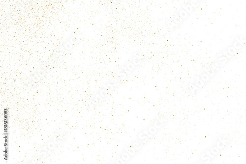 Gold Glitter Texture Isolated on White Background. Golden stardust. Amber Particles Color. Sparkles Rain. Vector Illustration, Eps 10.