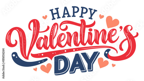 Happy valentines day text isolated