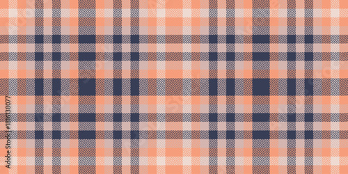 Merry plaid fabric background, illustration seamless texture check. Classy textile vector tartan pattern in light and orange colors.