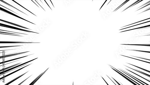 モノクロの集中線、マンガ線