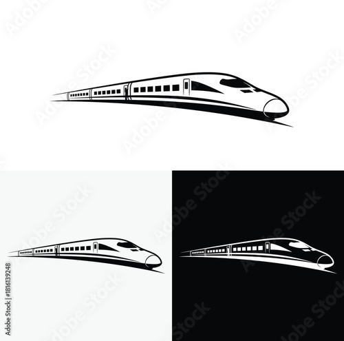 fast train logo High speed train  logo vector illustration
