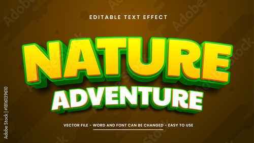 Fototapeta Naklejka Na Ścianę i Meble -  Nature adventure 3d style editable text effect