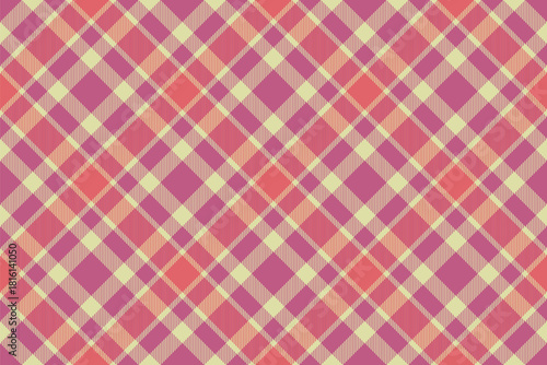 Calm texture fabric tartan, menu textile pattern seamless. Oktoberfest vector check plaid background in pink and light colors.
