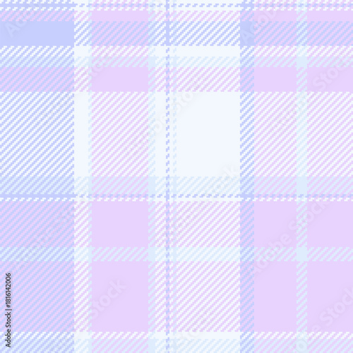 Daisy tartan plaid background, cultural fabric vector pattern. Pop check seamless textile texture in light and alice blue colors.