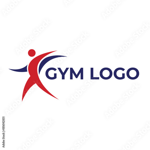 Dynamic Gym Logo Design - Fitness, Sports, and Workout Human Figure Vector Icon