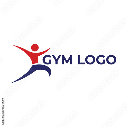 Dynamic Gym Logo Design - Fitness, Sports, and Workout Human Figure Vector Icon