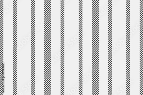 Drim background stripe vertical, dining lines textile seamless. Decorating fabric pattern vector texture in white and grey colors.