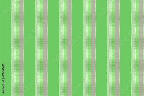 Seometrical seamless fabric pattern, halftone vertical background stripe. Nerene textile lines vector texture in green and sea shell colors.