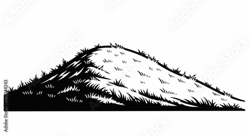 Detailed illustration of a grassy mound, showcasing natural textures and shapes.