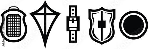 Collection of various shield designs for graphic use and illustration purposes 