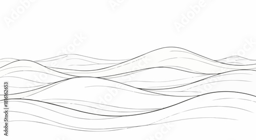 Abstract Waves - A Minimalist Line Art Illustration.