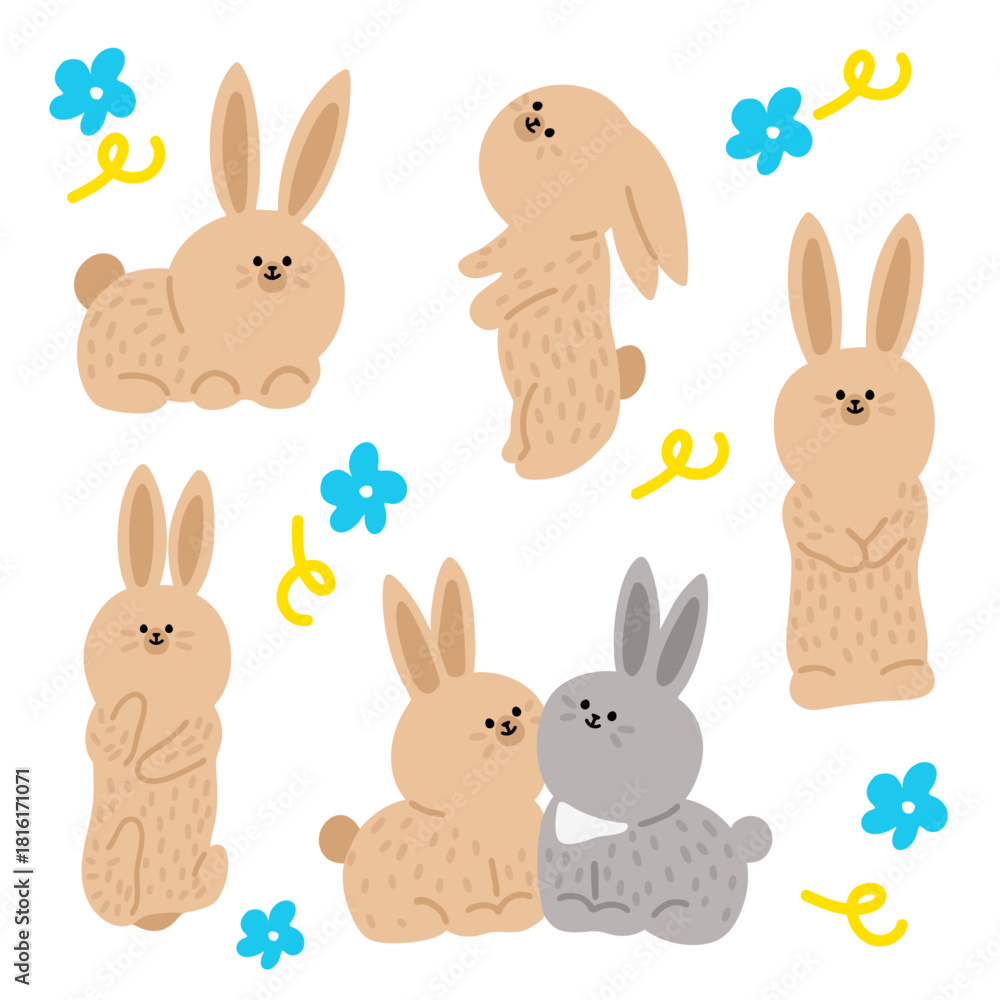 Obraz premium rabbit set4