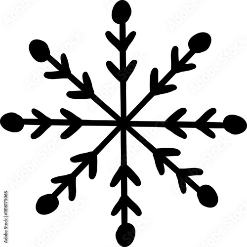 Simple Snowflake Doodle Hand Drawn