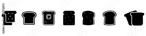 Toast icon vector set. Bread illustration sign collection. toast bread symbol. bakehouse Logo. Breads web icons.