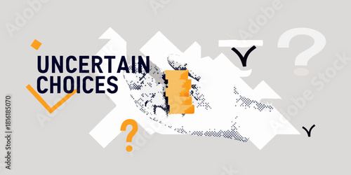 Abstract illustration representing uncertain choices and financial decision making
